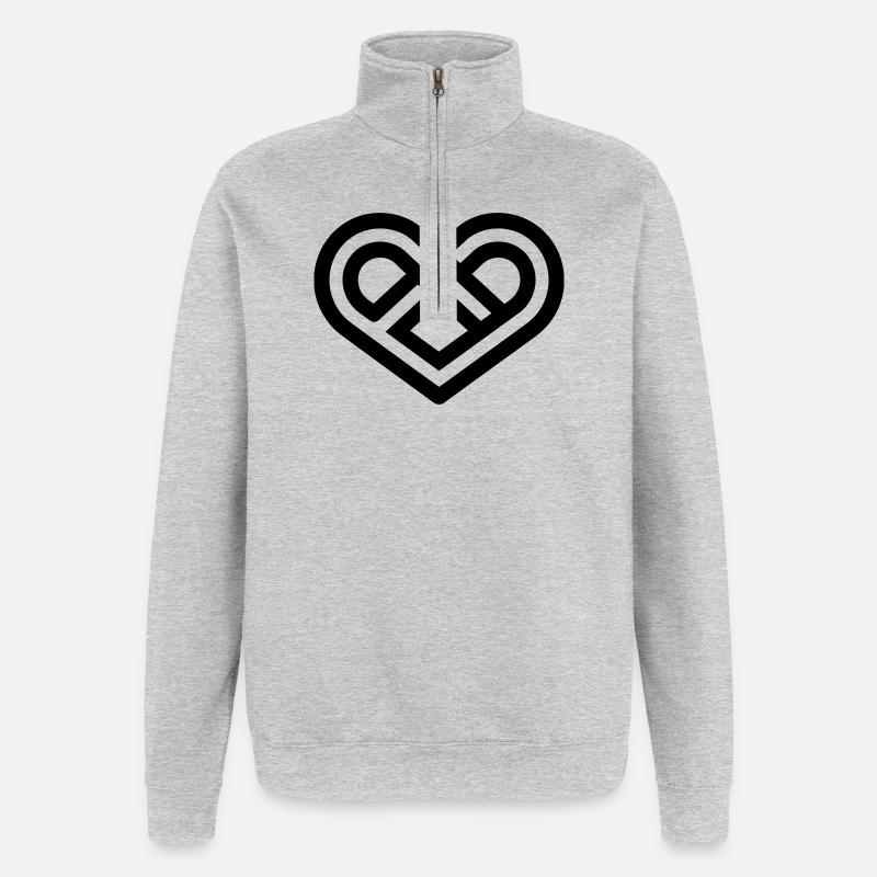 Infinite Heart - Quarter-Zip Sweatshirt - heather grey