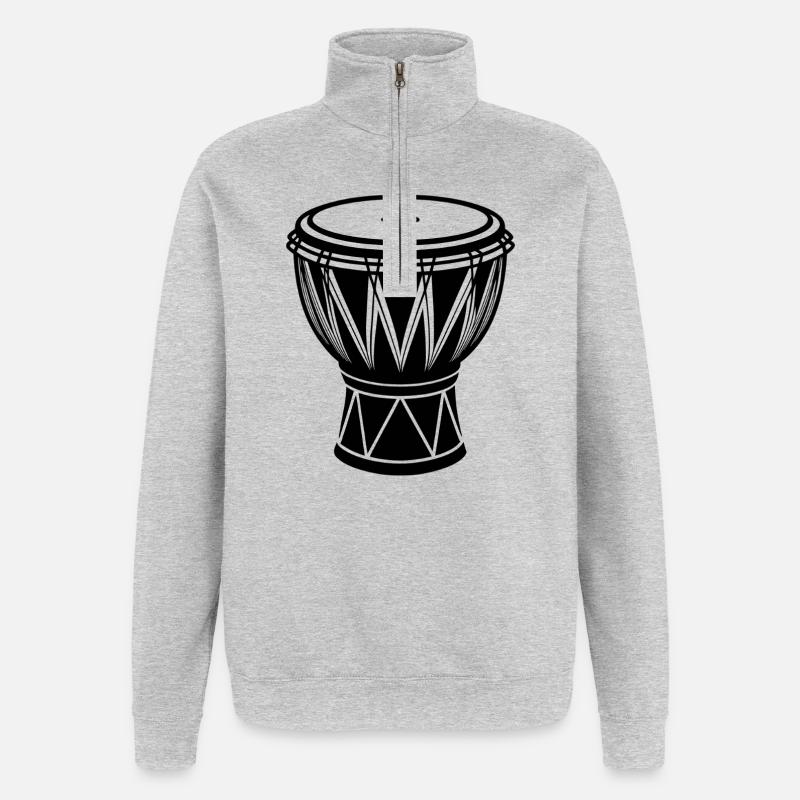 African conga drum - Quarter-Zip Sweatshirt - heather grey