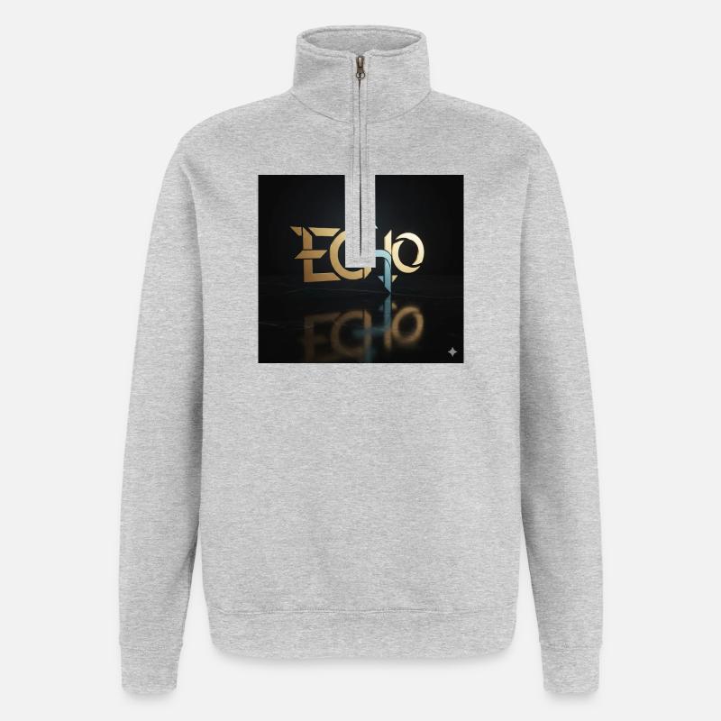 Jeu de lumière Echo Geometry - Sweat à zip 1/4 - gris chiné