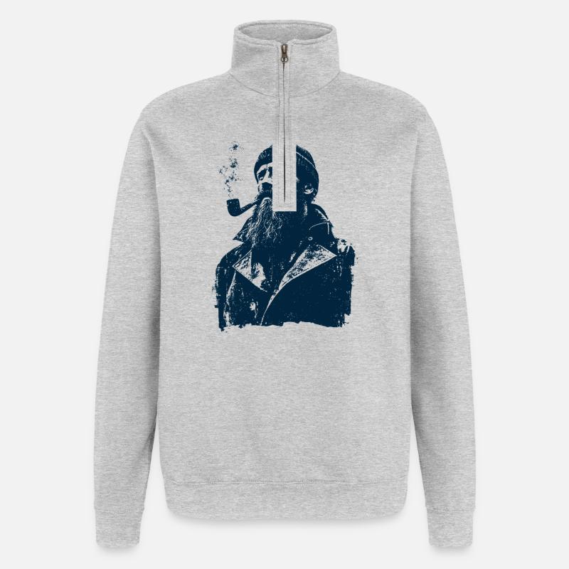 Seemann - Quarter-Zip-Sweatshirt - Grau meliert