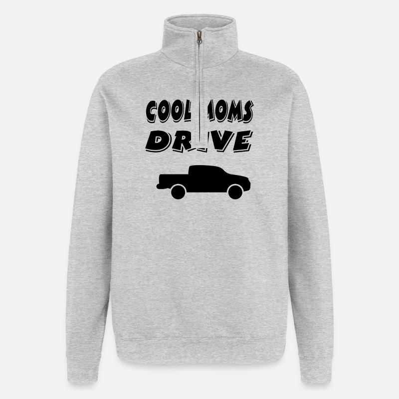 Auto - Quarter-Zip-Sweatshirt - Grau meliert