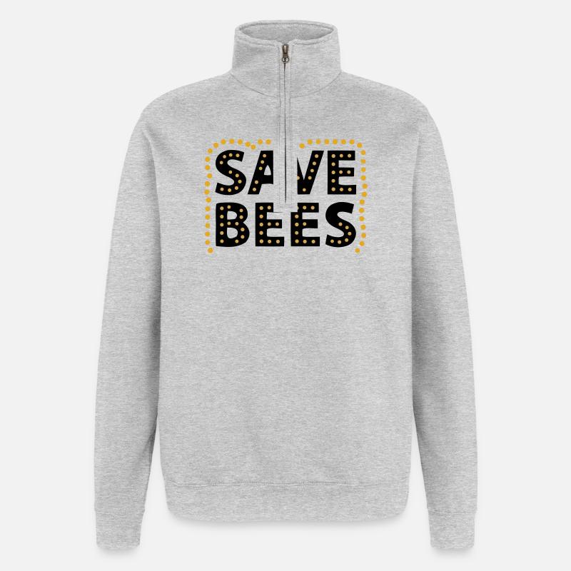 Save Bees Bienen Naturschutz Tierschützer - Quarter-Zip-Sweatshirt - Grau meliert