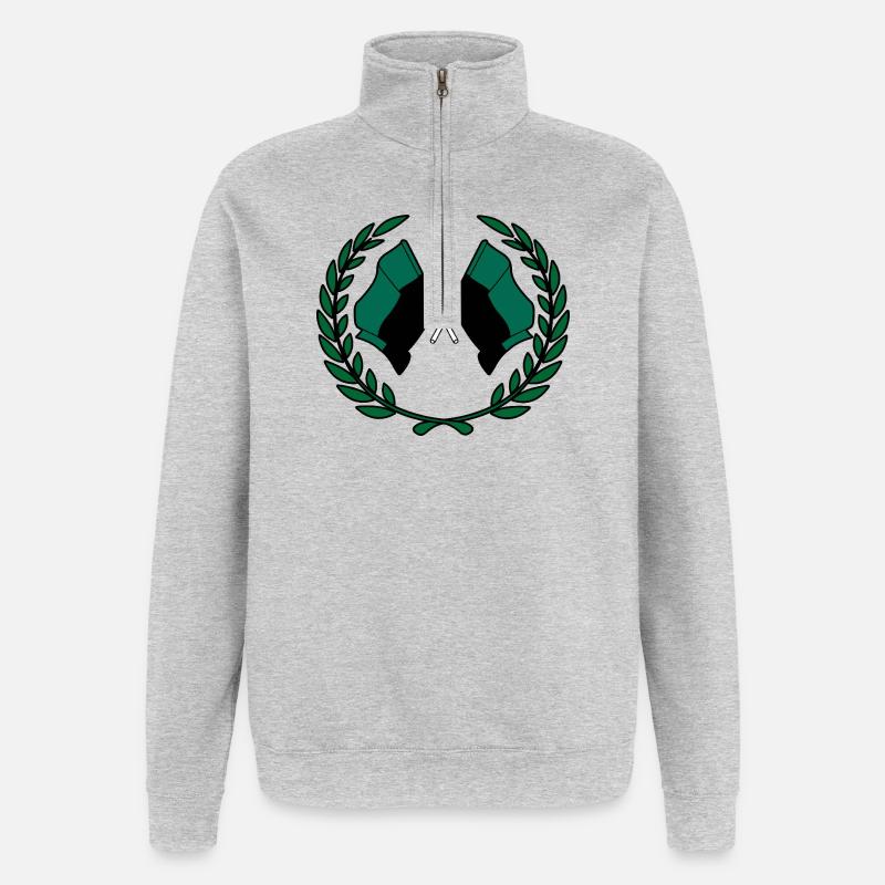 Texel Laurel Flags – Island Pride - Quarter-Zip Sweatshirt - heather grey