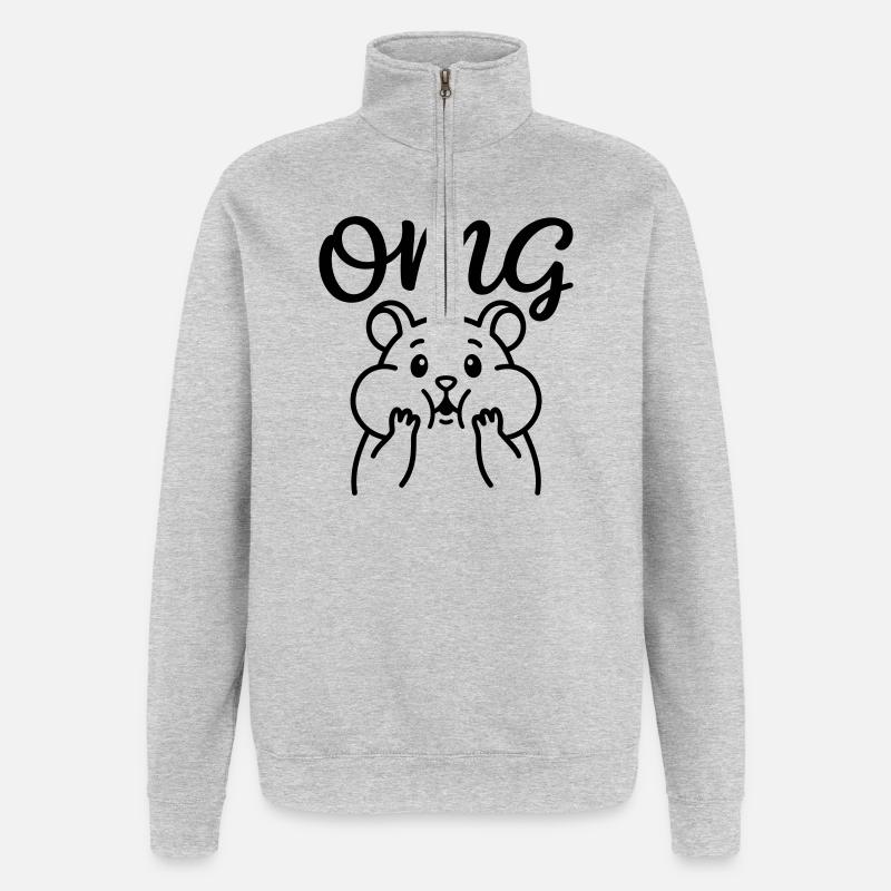 omg - Quarter-Zip Sweatshirt - heather grey