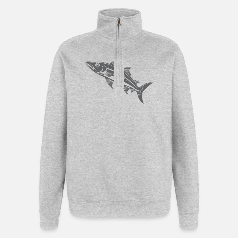 Barracuda - Sweat à zip 1/4 - gris chiné