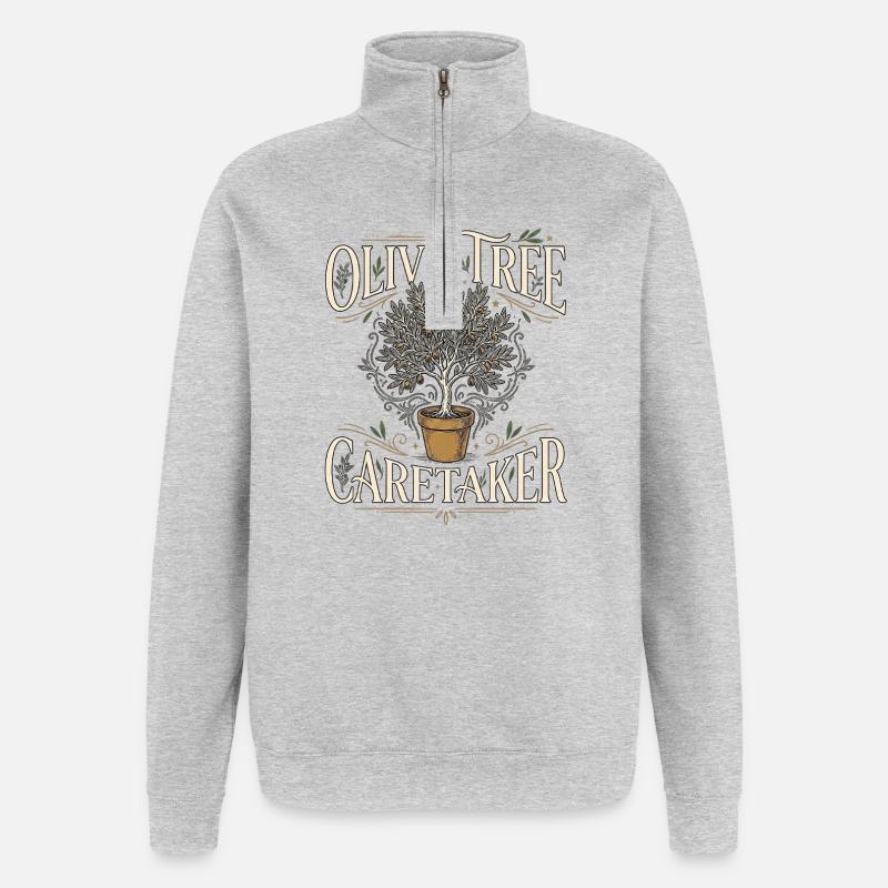 Olive Tree - Sweat à zip 1/4 - gris chiné