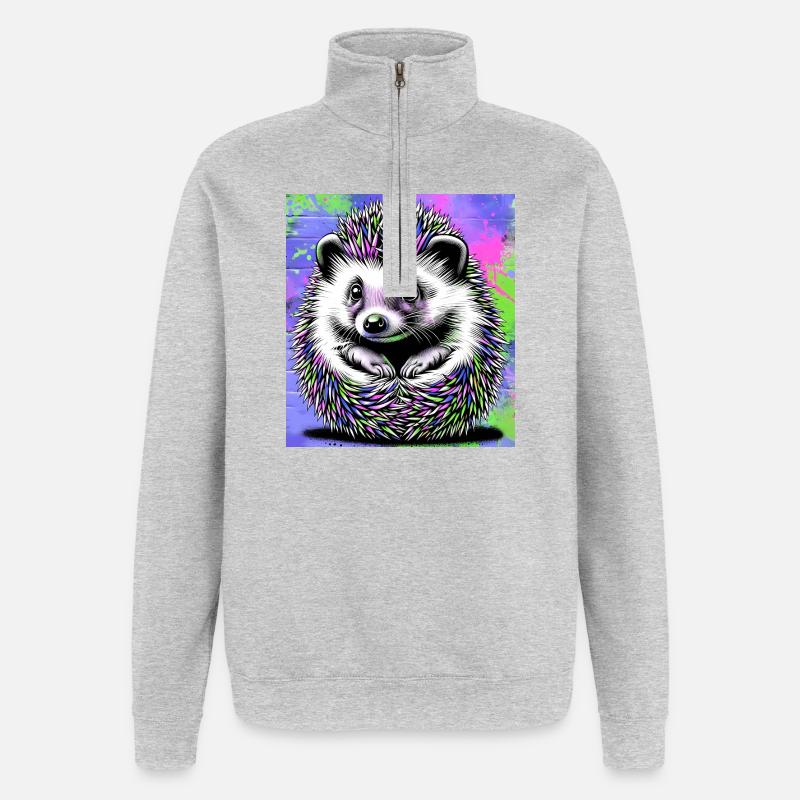 hedgehog - Quarter-Zip Sweatshirt - heather grey