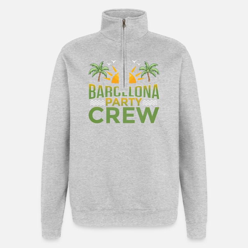 Barcelone Party Crew - Sweat à zip 1/4 - gris chiné
