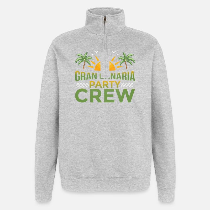 Gran Canaria Party Crew - Quarter-Zip Sweatshirt - heather grey