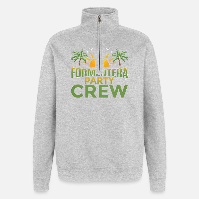 Formentera Party Crew - Quarter-Zip-Sweatshirt - Grau meliert