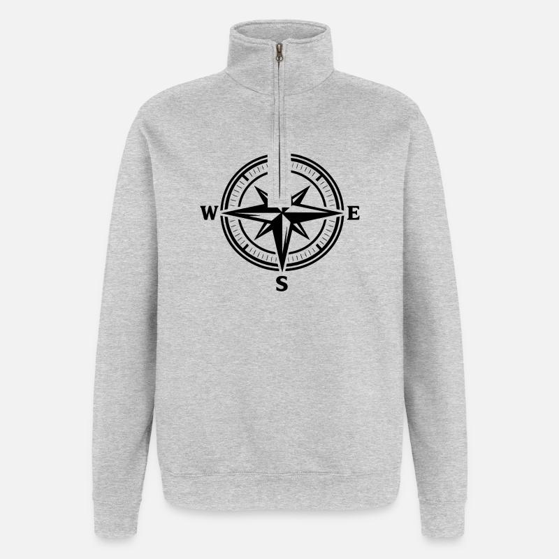 Compass - Quarter-Zip Sweatshirt - heather grey