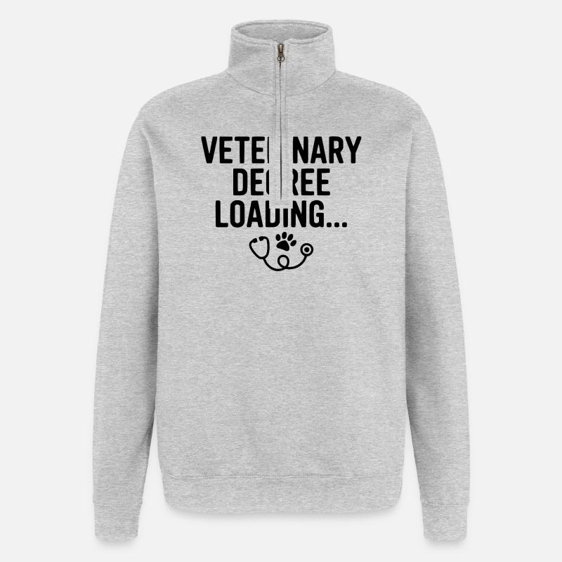 Veterinary Degree Loading... - Quarter-Zip Sweatshirt - heather grey