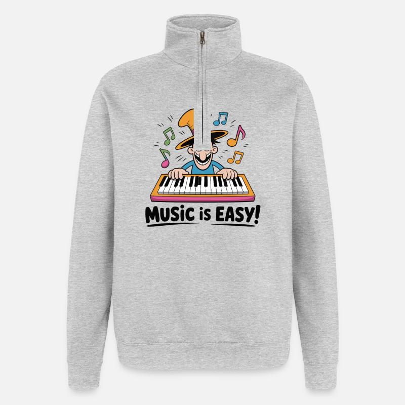 Magic Keyboard Beats - Quarter-Zip Sweatshirt - heather grey