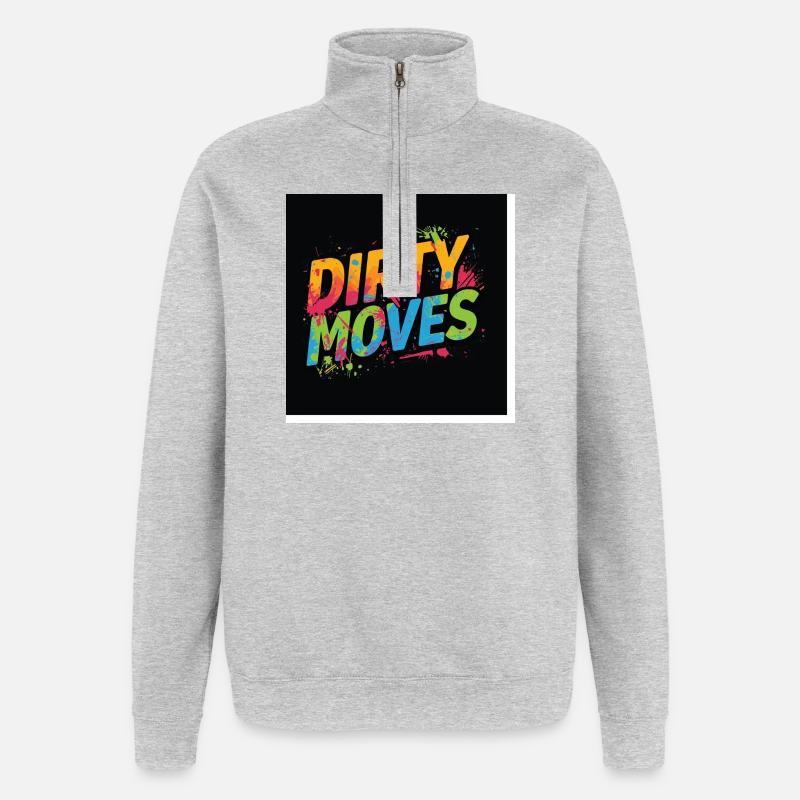 Dirty Moves - Quarter-Zip Sweatshirt - heather grey