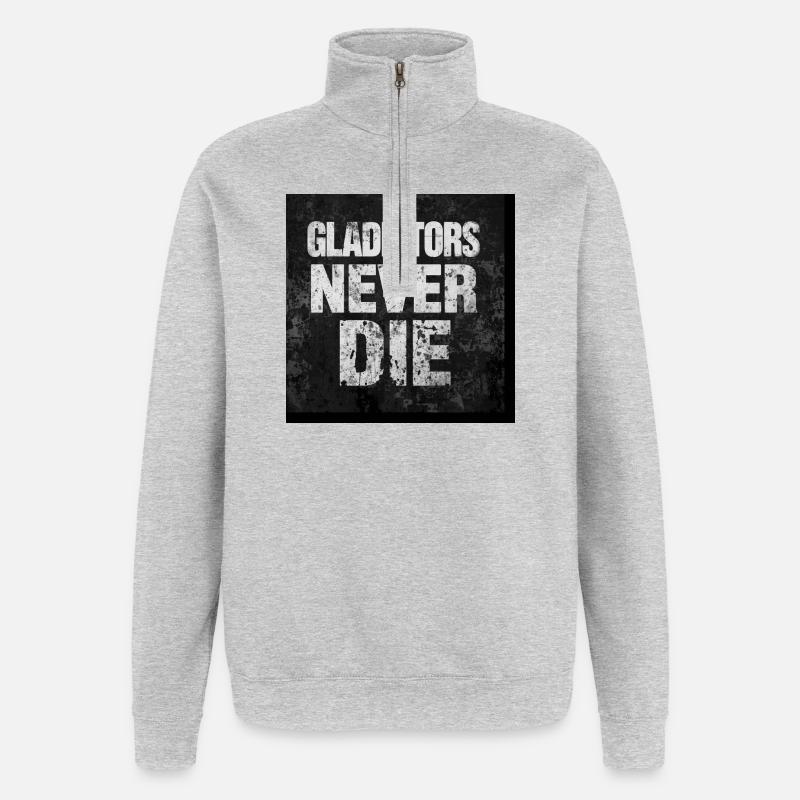 Gladiators Never Die Grunge - Sweat à zip 1/4 - gris chiné