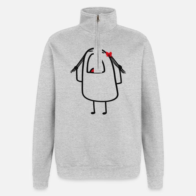 Red Bow Backpack Buddy - Quarter-Zip Sweatshirt - heather grey