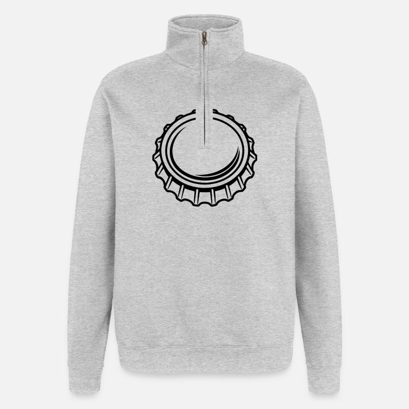 Bouchon de bouteille - Sweat à zip 1/4 - gris chiné