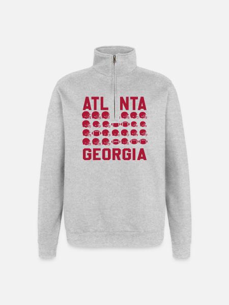 Atlanta Georgia's Gridiron Silhouettes - Quarter-Zip Sweatshirt - heather grey