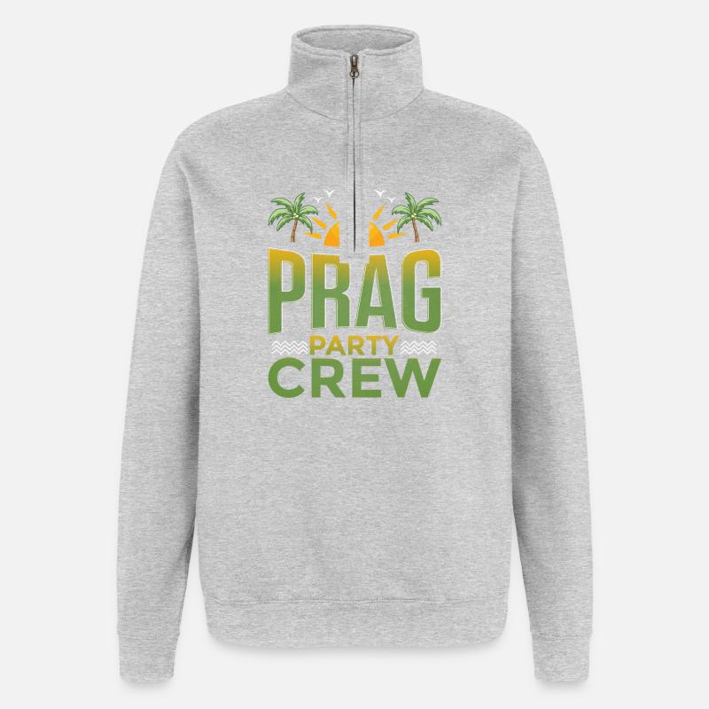 Prag Party Crew - Quarter-Zip-Sweatshirt - Grau meliert