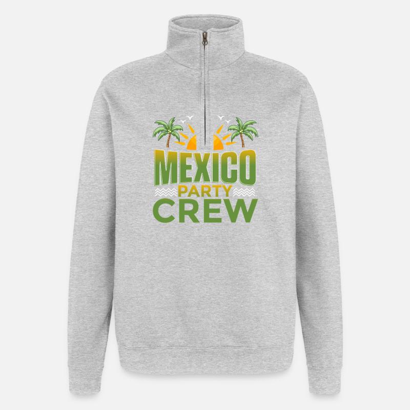 Mexiko Party Crew - Quarter-Zip-Sweatshirt - Grau meliert