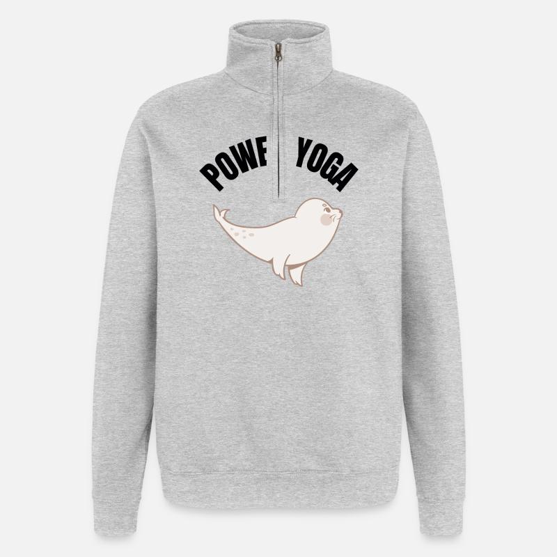 Power Yoga Seal - Sweat à zip 1/4 - gris chiné