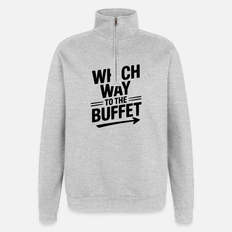 Où se trouve le buffet - Sweat à zip 1/4 - gris chiné
