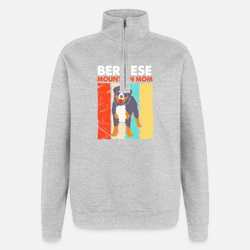 Berner Sennenhund - Quarter-Zip-Sweatshirt - Grau meliert