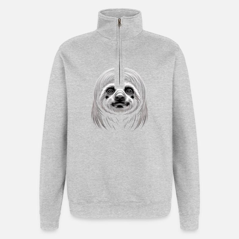 Paresse - Sweat à zip 1/4 - gris chiné