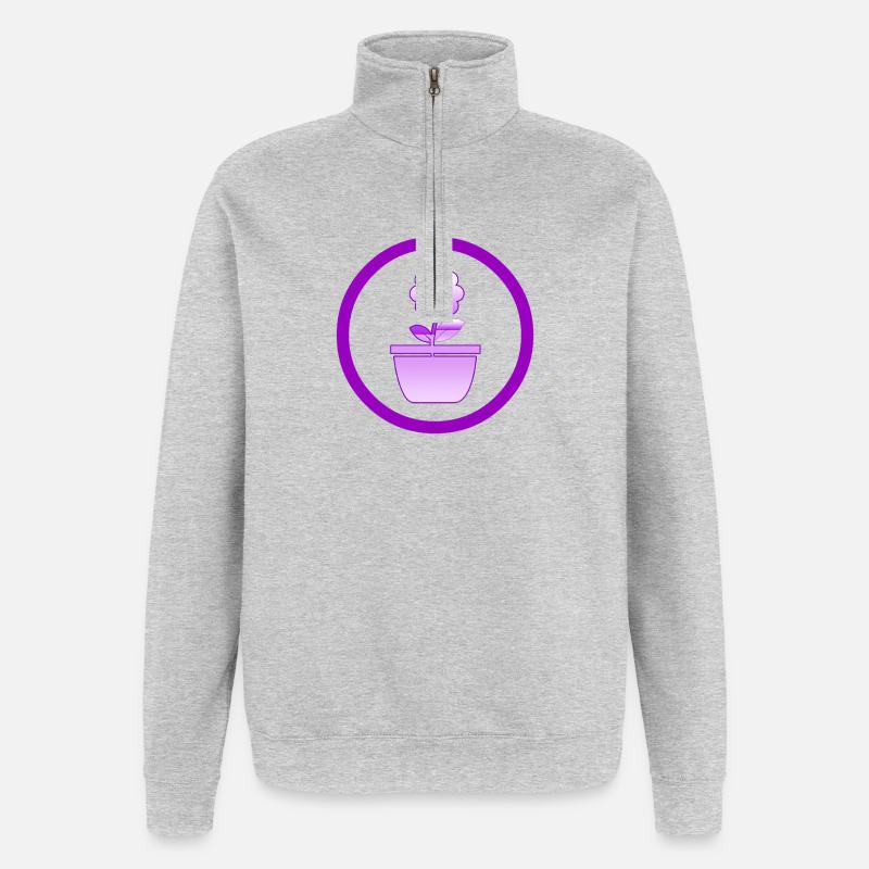 Blume - Quarter-Zip-Sweatshirt - Grau meliert