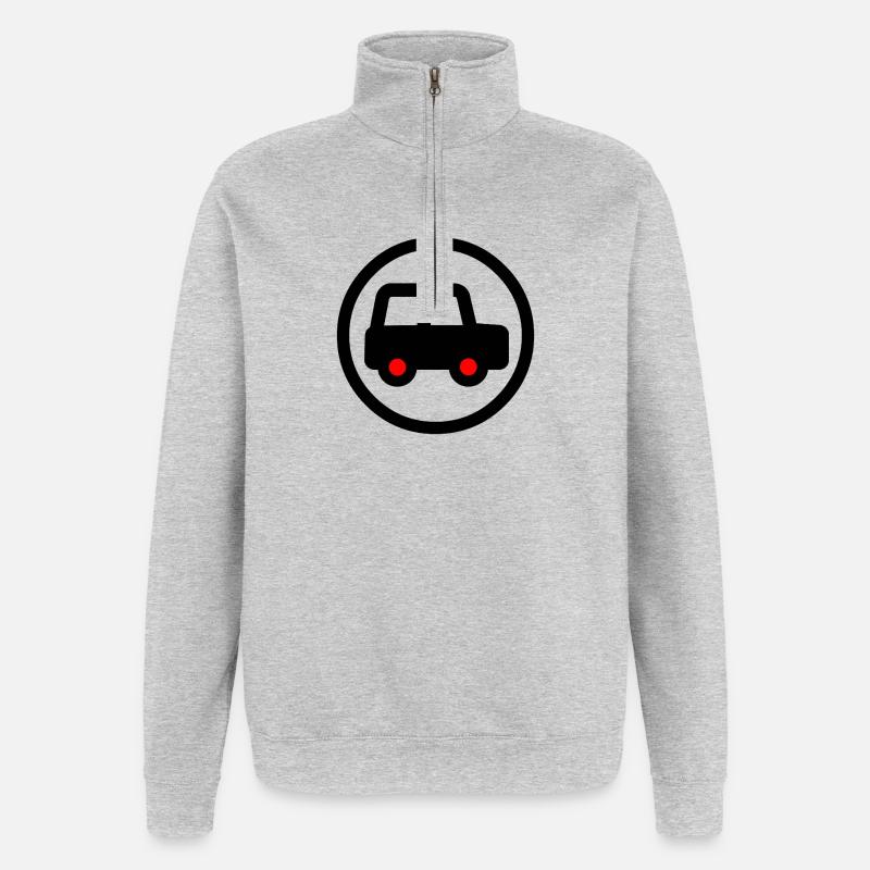 Voiture - Sweat à zip 1/4 - gris chiné