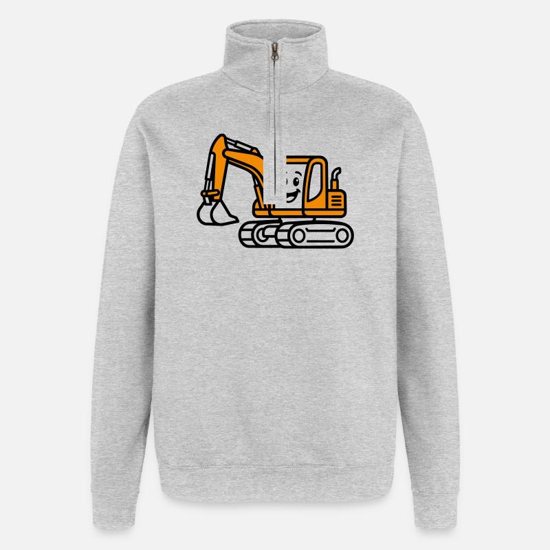 Excavator Kids - Quarter-Zip-Sweatshirt - Grau meliert