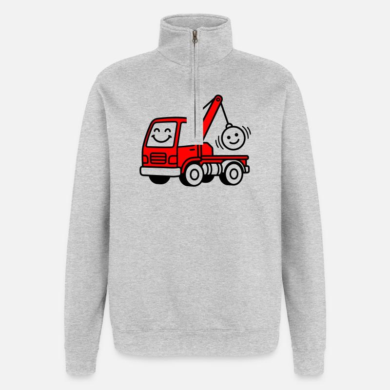 Enfants de voitures de ferraille - Sweat à zip 1/4 - gris chiné