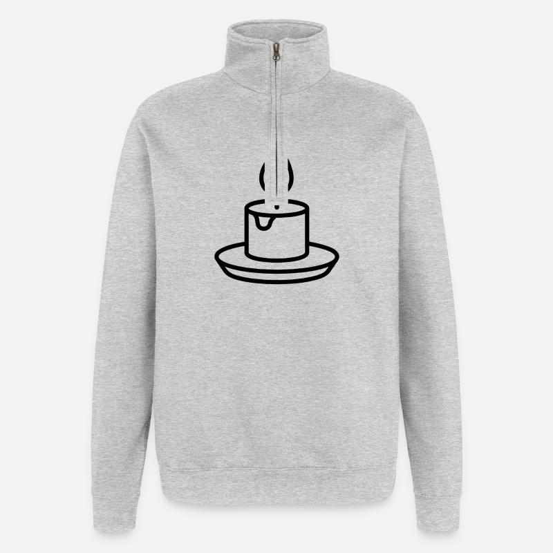 Kerze - Quarter-Zip-Sweatshirt - Grau meliert