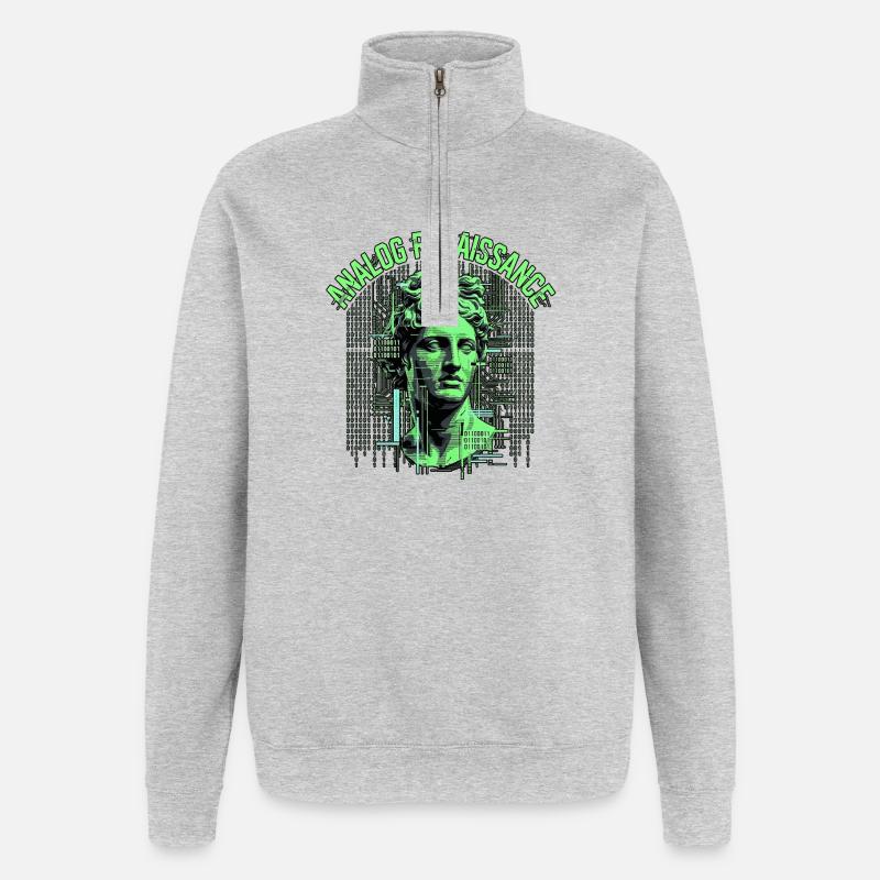 Technologie de la Renaissance analogique - Sweat à zip 1/4 - gris chiné