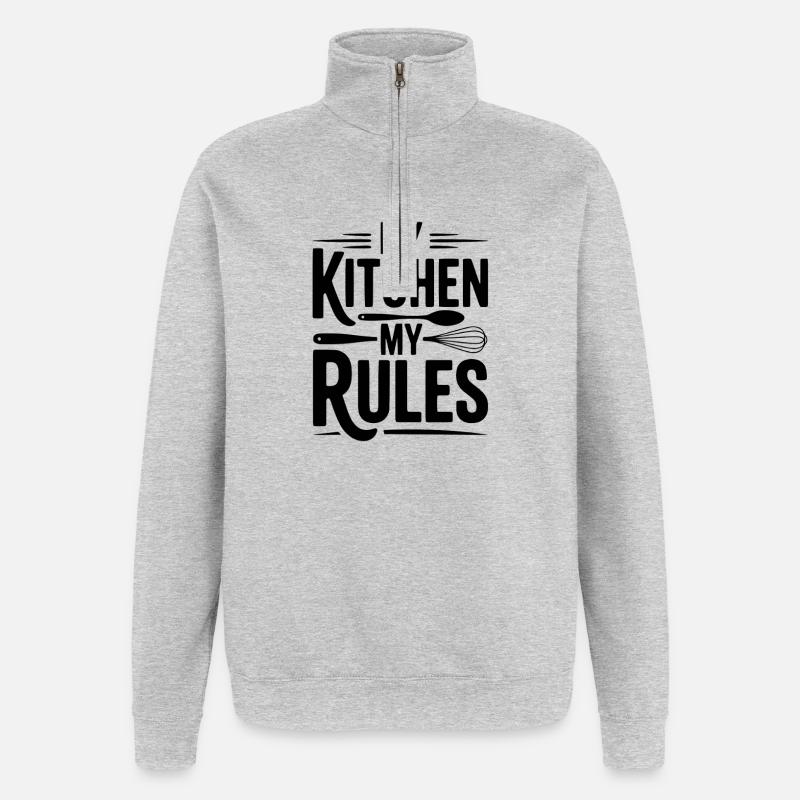 My Kitchen My Rules - Quarter-Zip Sweatshirt - heather grey