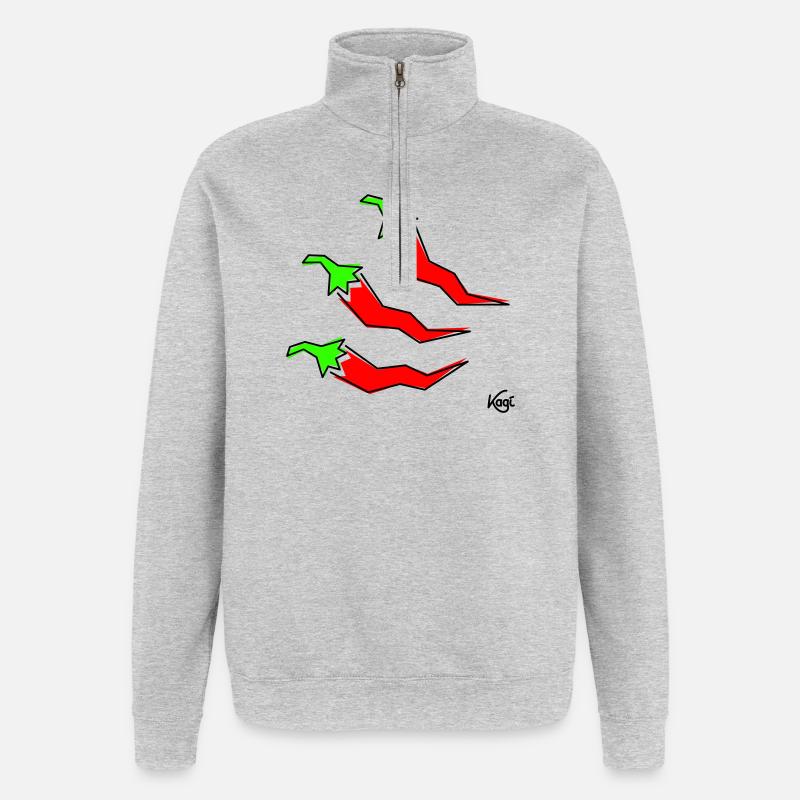 drei Pepperonis - Quarter-Zip-Sweatshirt - Grau meliert