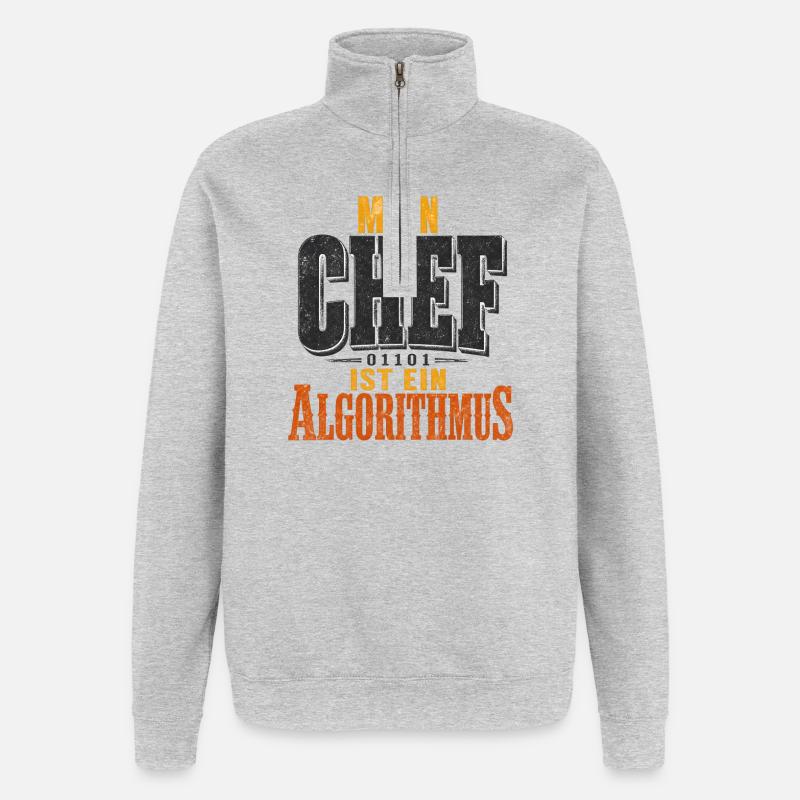 Chaos als Algorithmus - Quarter-Zip-Sweatshirt - Grau meliert