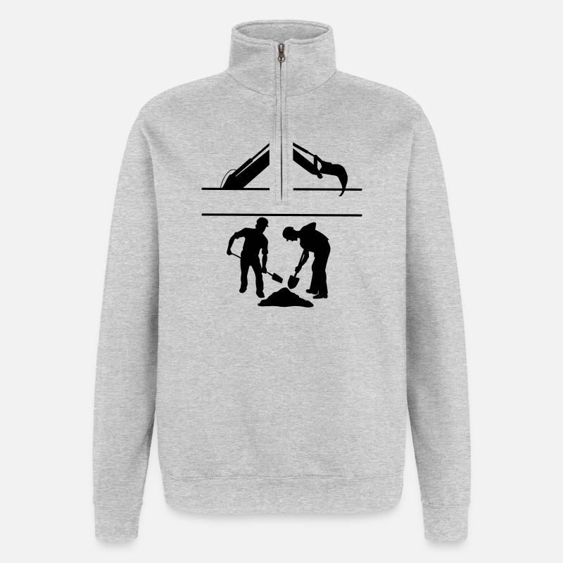 Groundworkers Custom – Digging Team - Quarter-Zip Sweatshirt - heather grey