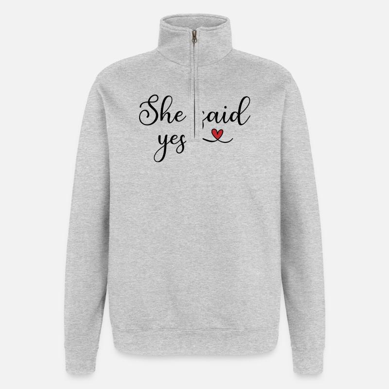 sie hat ja gesagt - Quarter-Zip-Sweatshirt - Grau meliert