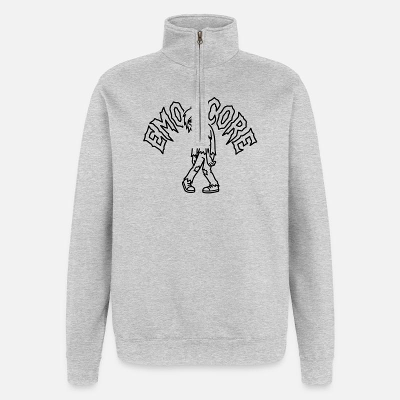 Emocore - Quarter-Zip-Sweatshirt - Grau meliert