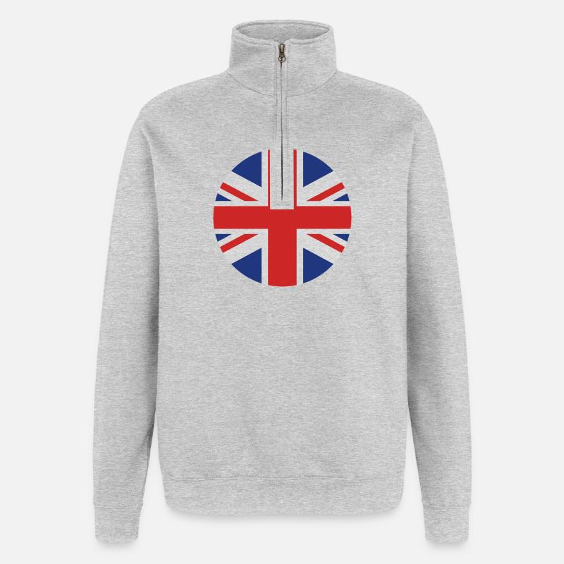 Circle Royaume-Uni - Sweat à zip 1/4 - gris chiné