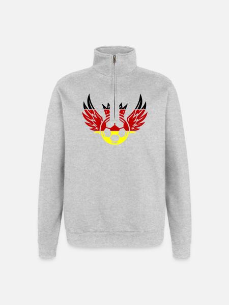 Football Germany Krone - Quarter-Zip Sweatshirt - heather grey