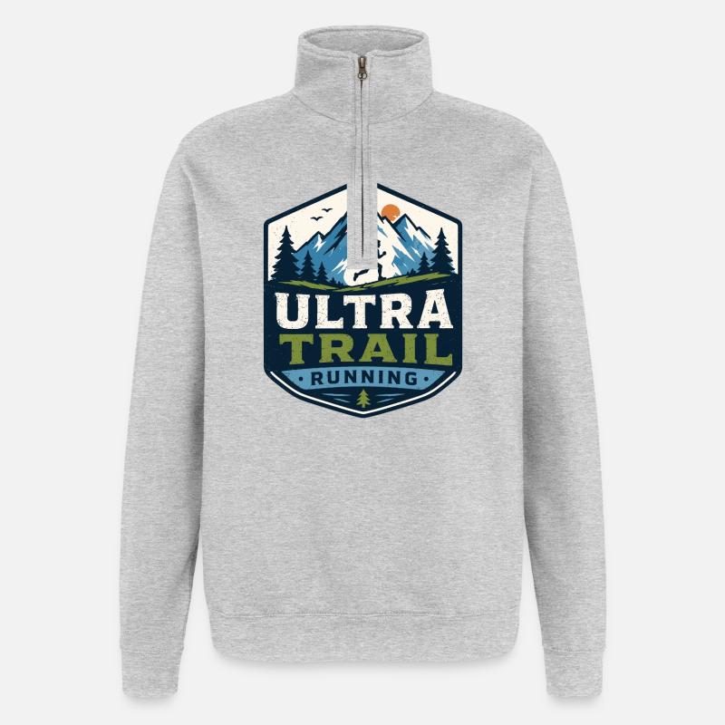 Ultra-Trailrunning - Quarter-Zip-Sweatshirt - Grau meliert