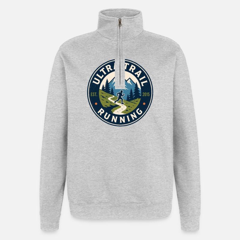 Ultra Trail Running - Sweat à zip 1/4 - gris chiné