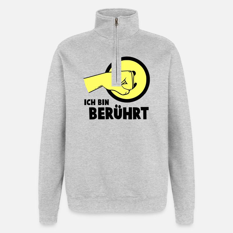 Je suis touché - Sweat à zip 1/4 - gris chiné