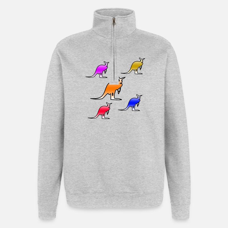 Kängurus - Quarter-Zip-Sweatshirt - Grau meliert