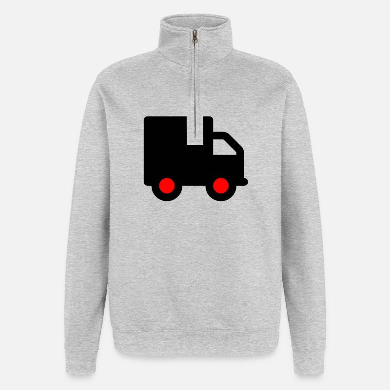 camion - Sweat à zip 1/4 - gris chiné