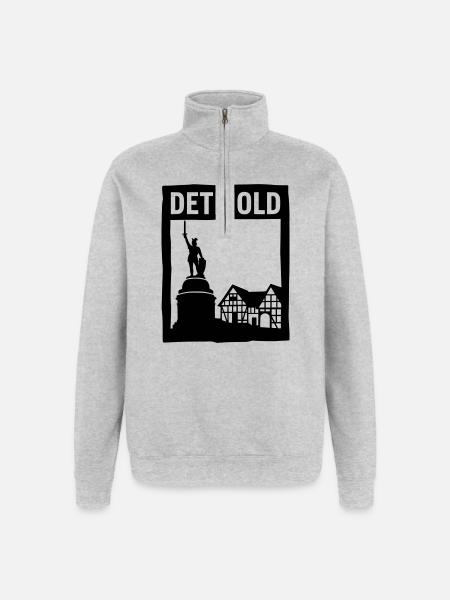 detmold wahrzeichen siilhouette - Quarter-Zip-Sweatshirt - Grau meliert