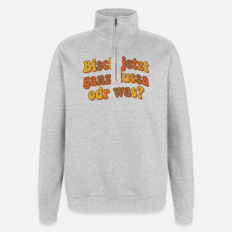 Souabe, Souabe, Stuttgart, Souabe - Sweat à zip 1/4 - gris chiné