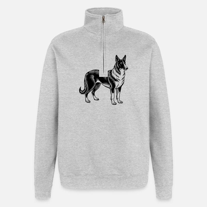 Dog - Quarter-Zip Sweatshirt - heather grey